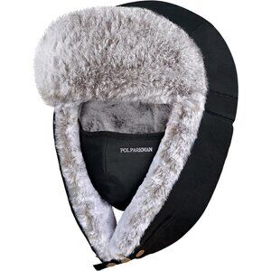 Winter  Trapper Hat for Men Women Cold Trooper Hat for Skiing Hunting Black